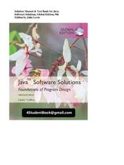 Preview of Solution Manual &amp; Test Bank for Java Software Solutions, Global Edition, 9th Edition by John Lewis