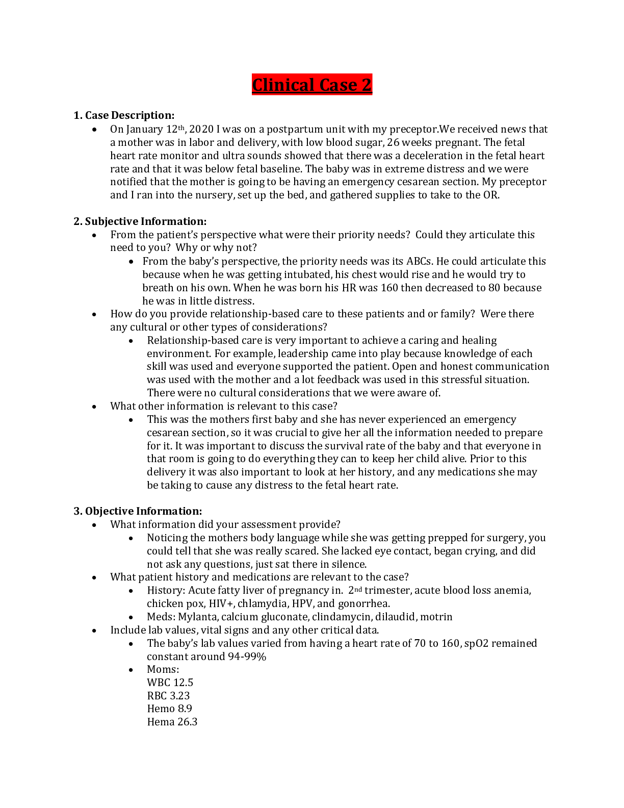 Preview image of NURSING 6020 Clinical Case 2 document