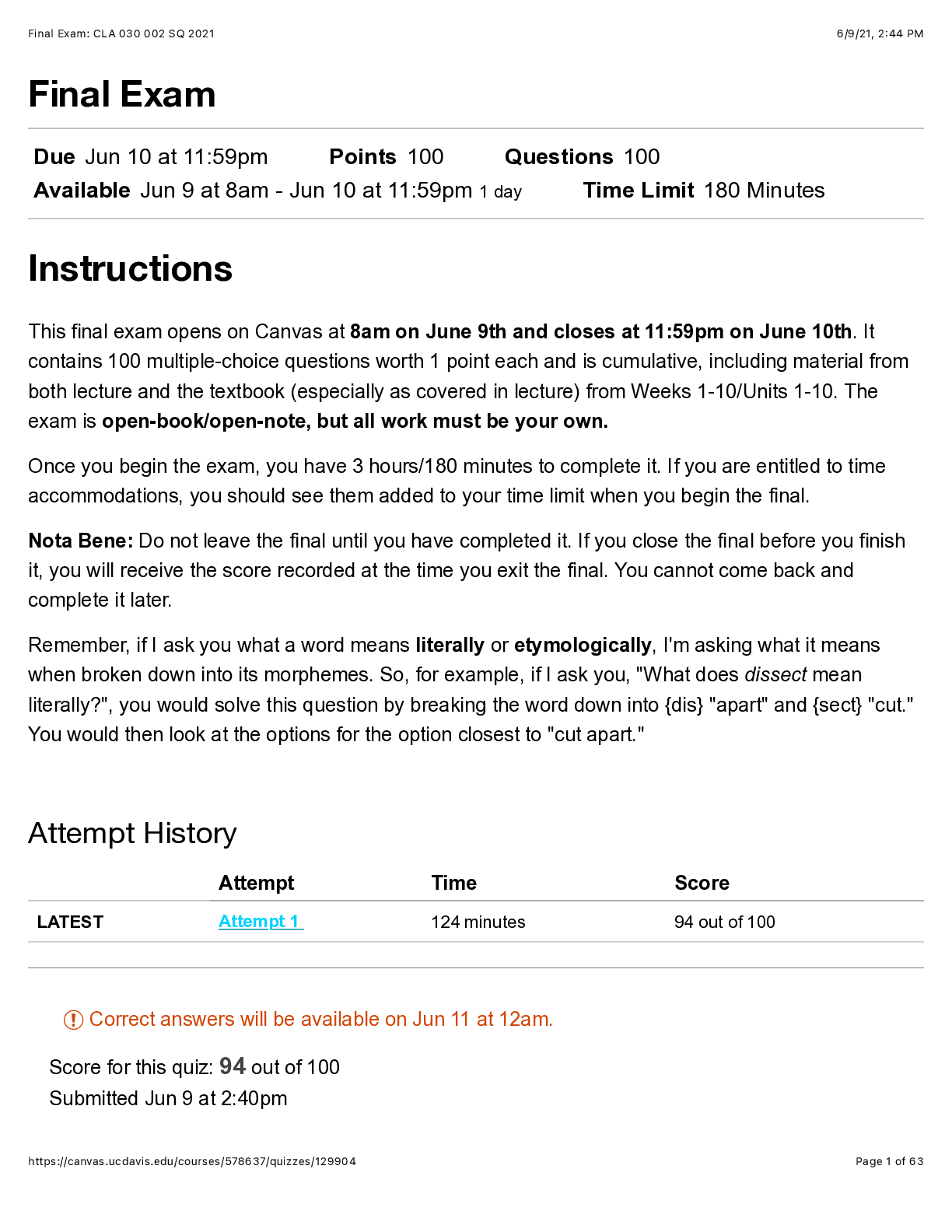 Preview of CLA 30 Final Exam with Verified Questions and Answers