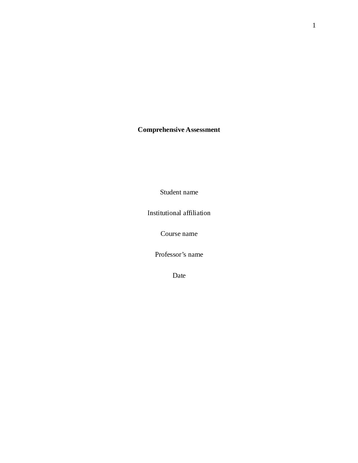 Preview image of NURSING 100 comprehensive assessment.docx document