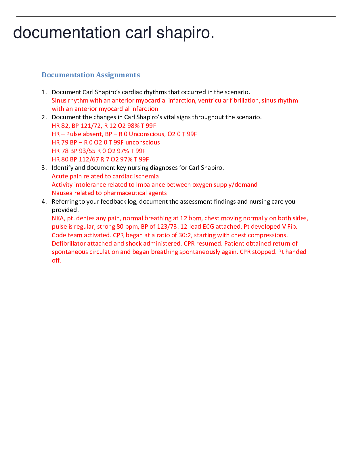 Preview image of documentation carl shapiro,WITH VERIFIED ANSWERS document