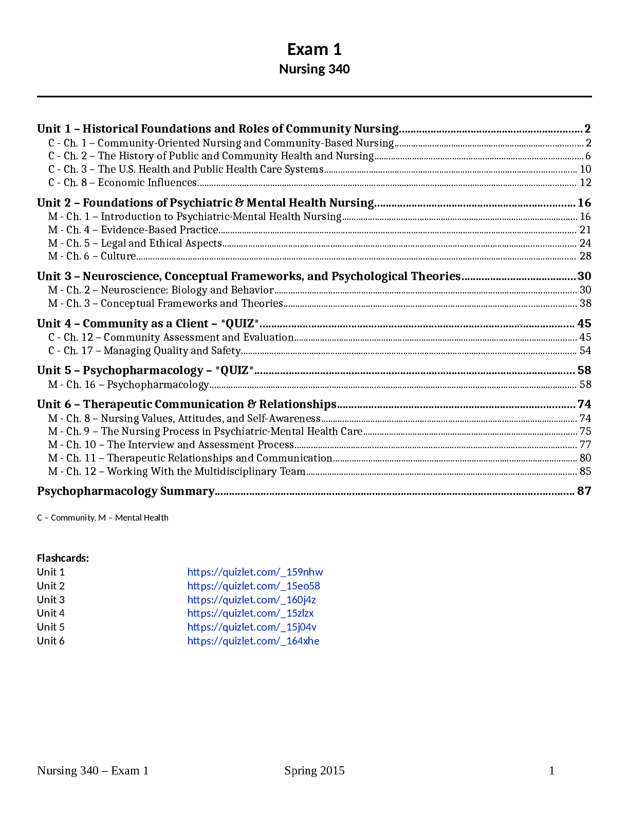 Preview image of exam 1 notes.docx. Exam 1 Nursing 340 document