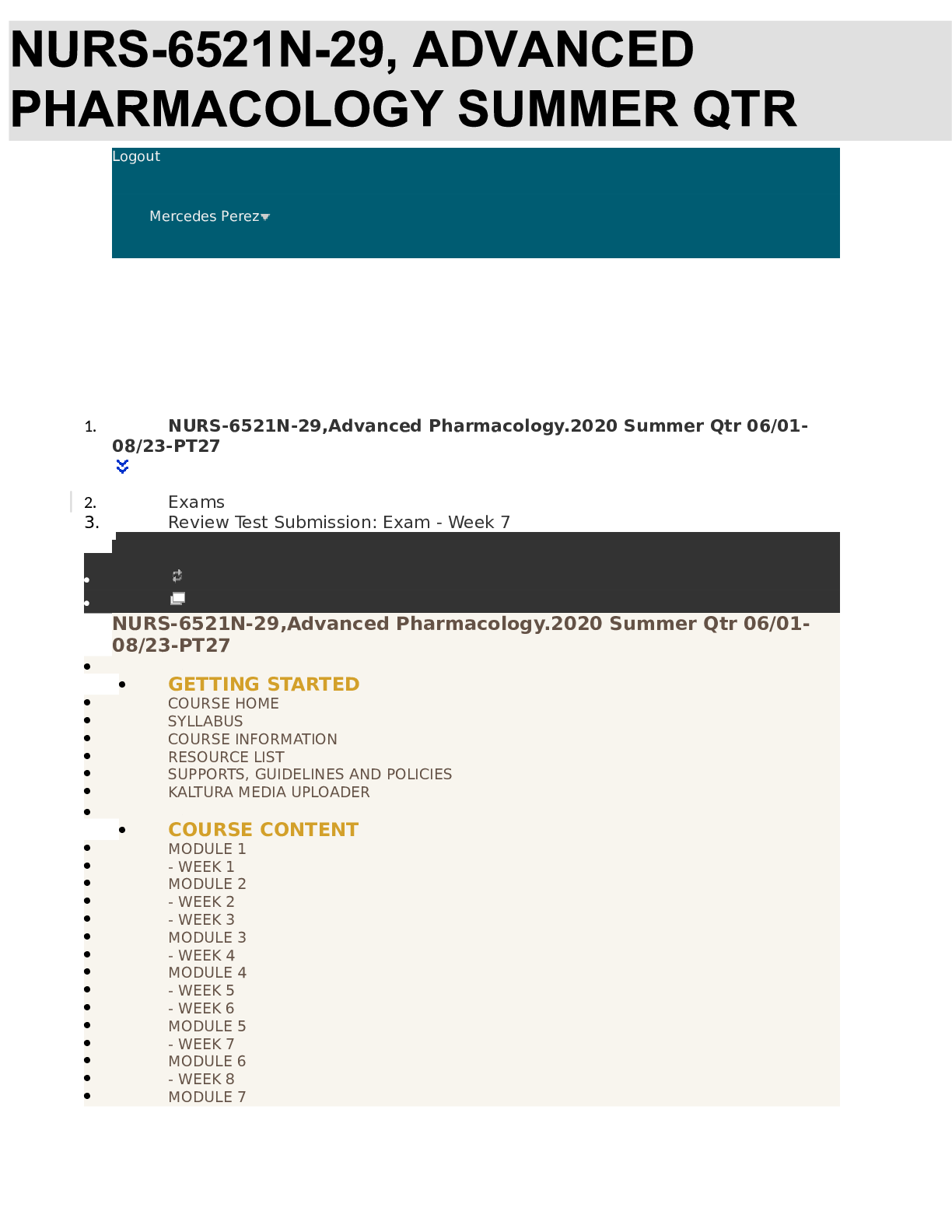 Preview image for NURS-6521N-29, ADVANCED PHARMACOLOGY SUMMER QTR
