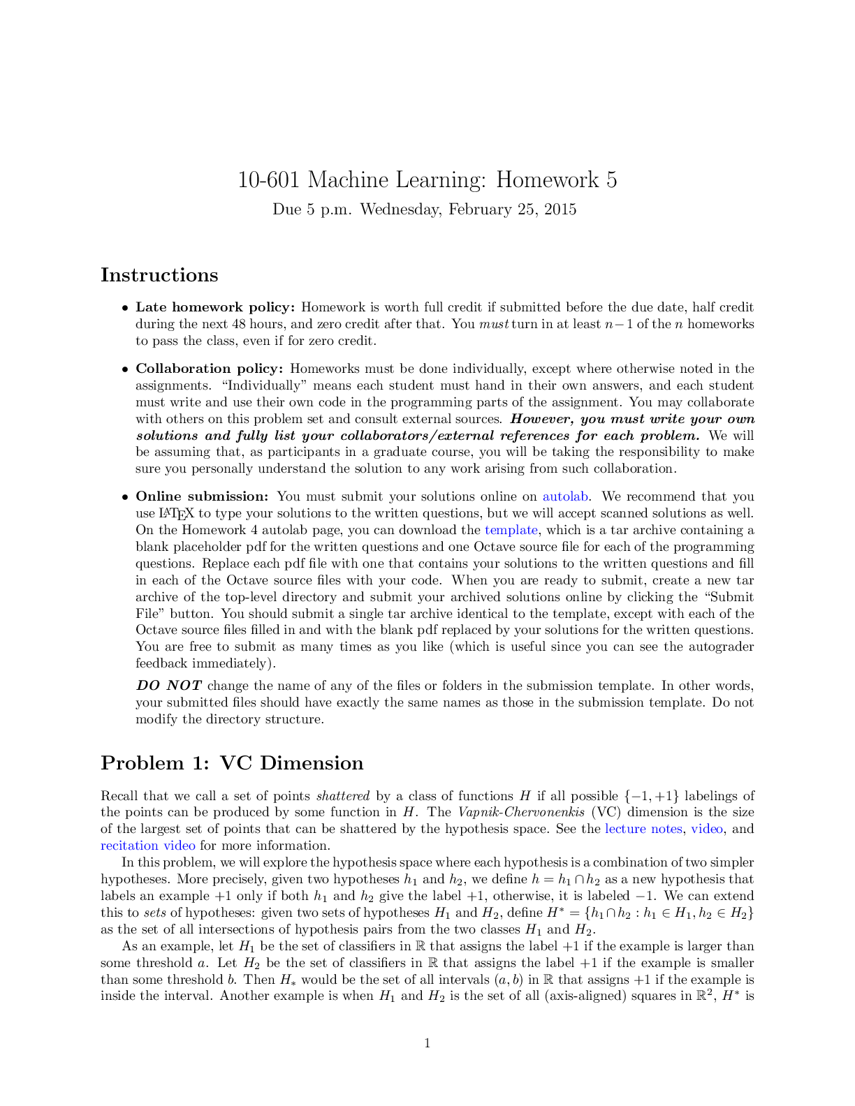 Preview of Carnegie Mellon University10 601homework5_sol