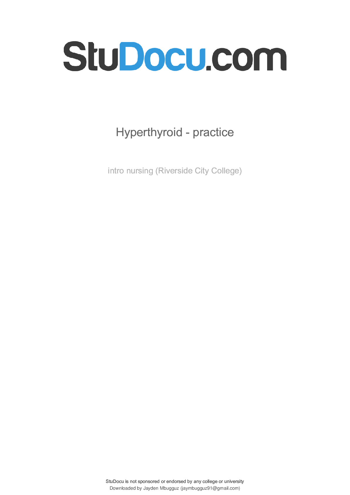 Preview image for Hyperthyroid - practice