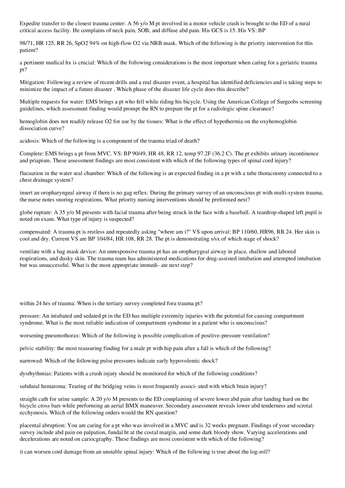 Preview image for TNCC test prepA, TNCC Notes for Written Exam, TNCC Notes for Written Exam, TNCC Prep, TNCC EXAM, TNCC 8th Edition 2022 Solution Guide