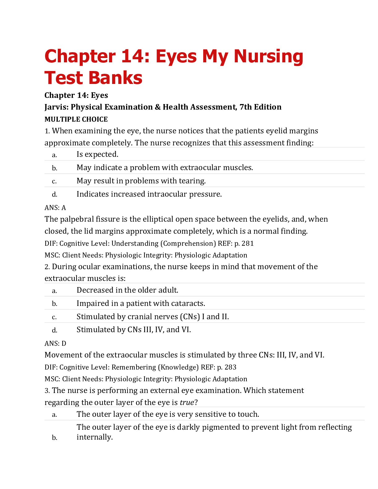 Preview image for jarvis Eyes Test Bank