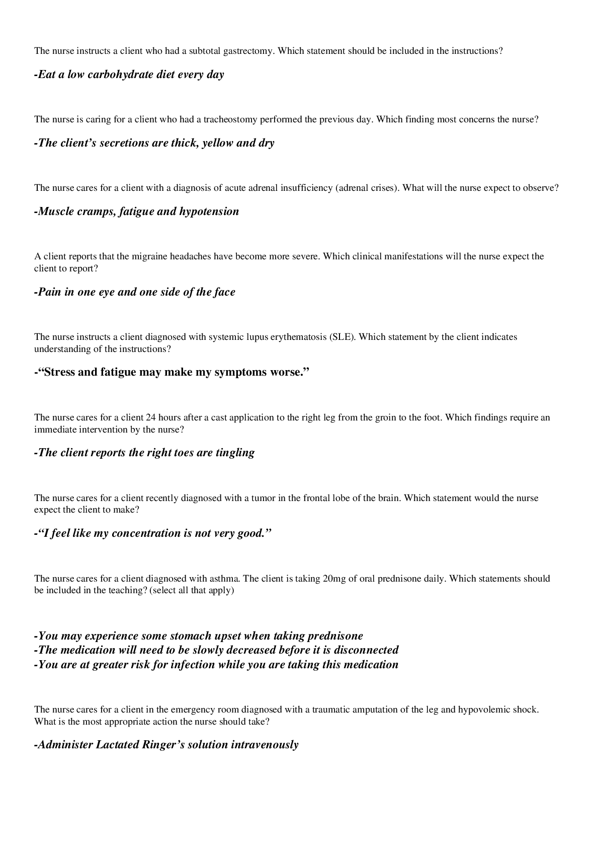 Preview image of KAPLAN  MED-SURG  EXAM document