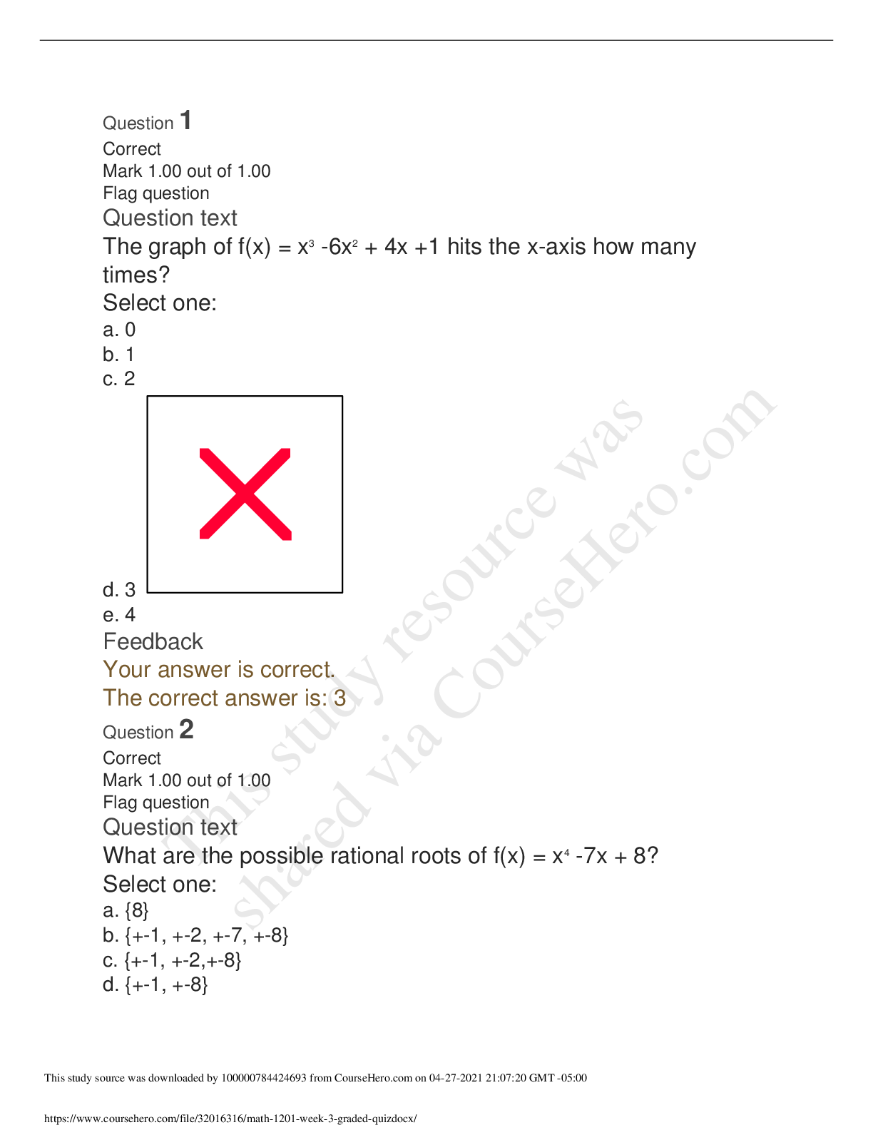 Preview of University of the PeopleBUSINESS A MATH 1201math 1201 week 3 graded quiz