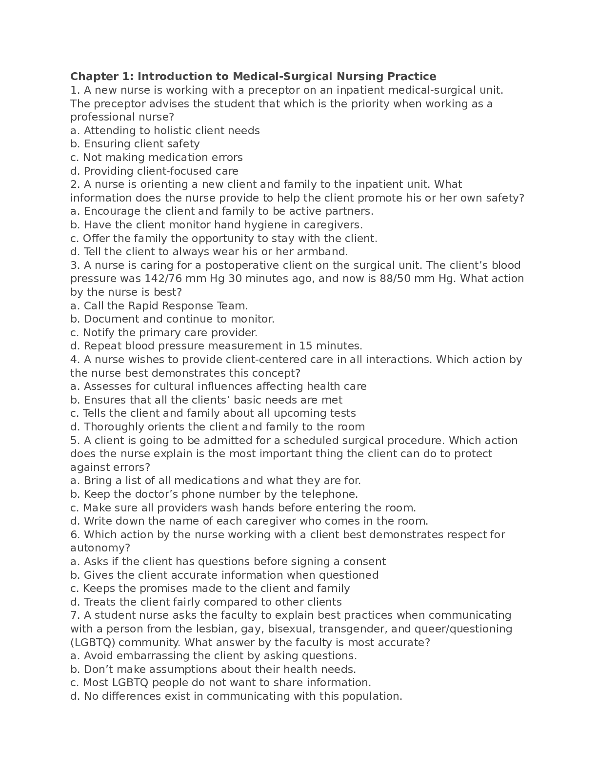 Milestone Chapter 07: End-of-Life Care (Concepts for Interprofessional Collaborative Care College Test Bank)