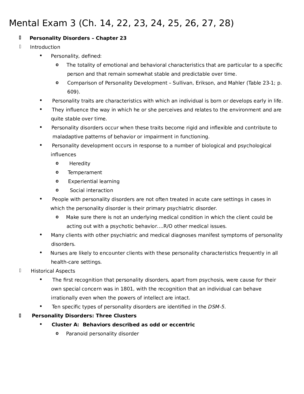 Preview image of mental Exam 3 Notes .docx document