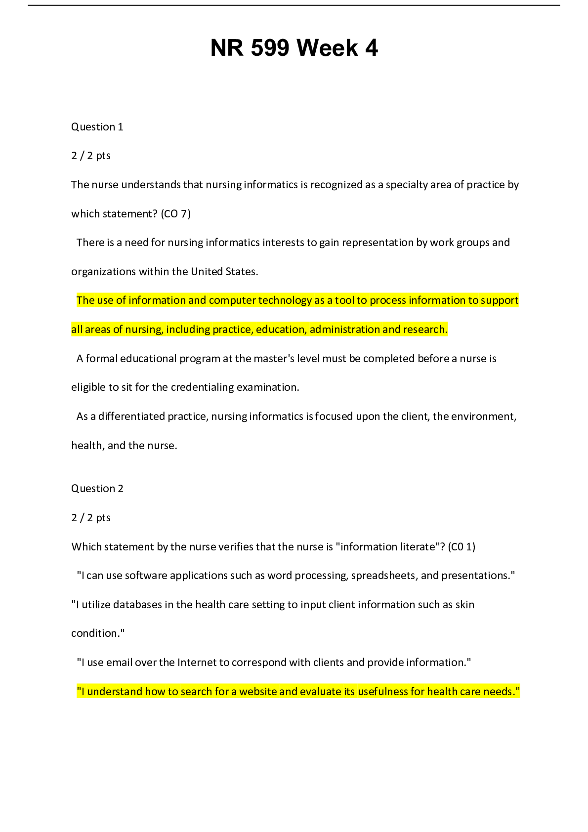 Preview image of NR 599 Week 4 MIDTERM EXAM document