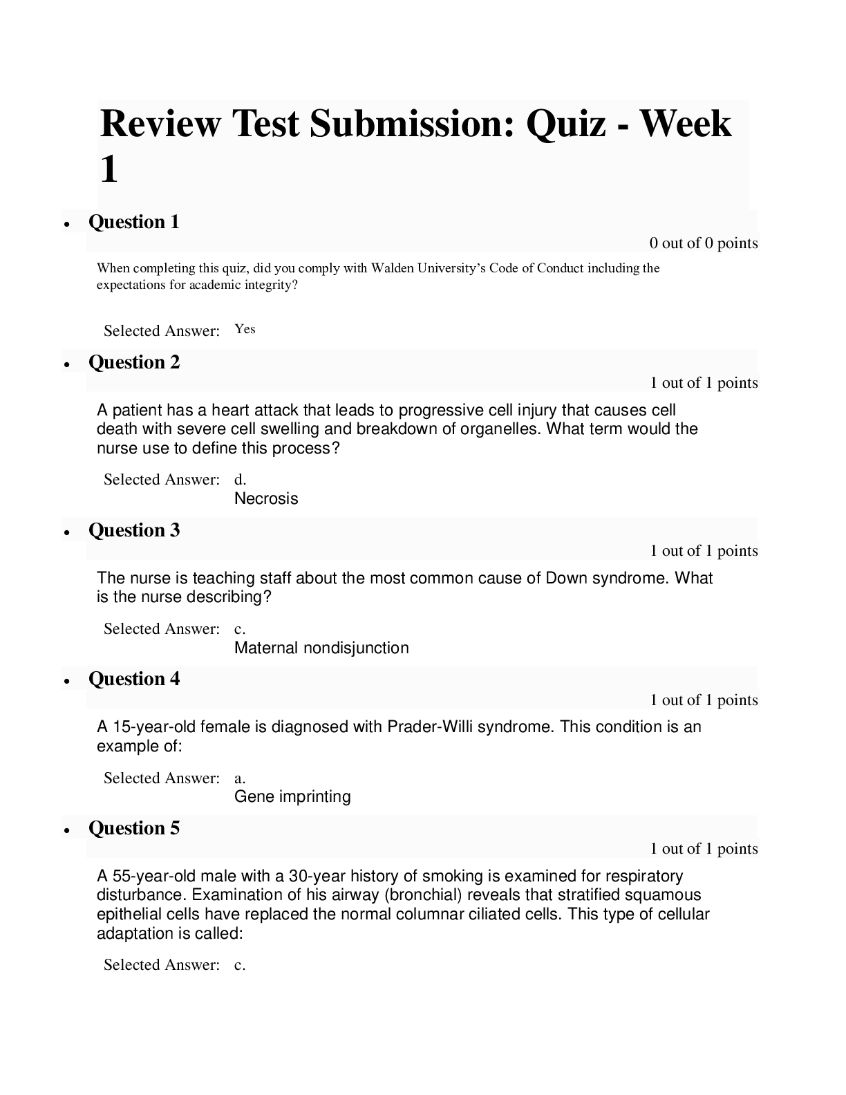 Preview image for latest 2020/2021 Review Test Submission: Quiz - Week 1