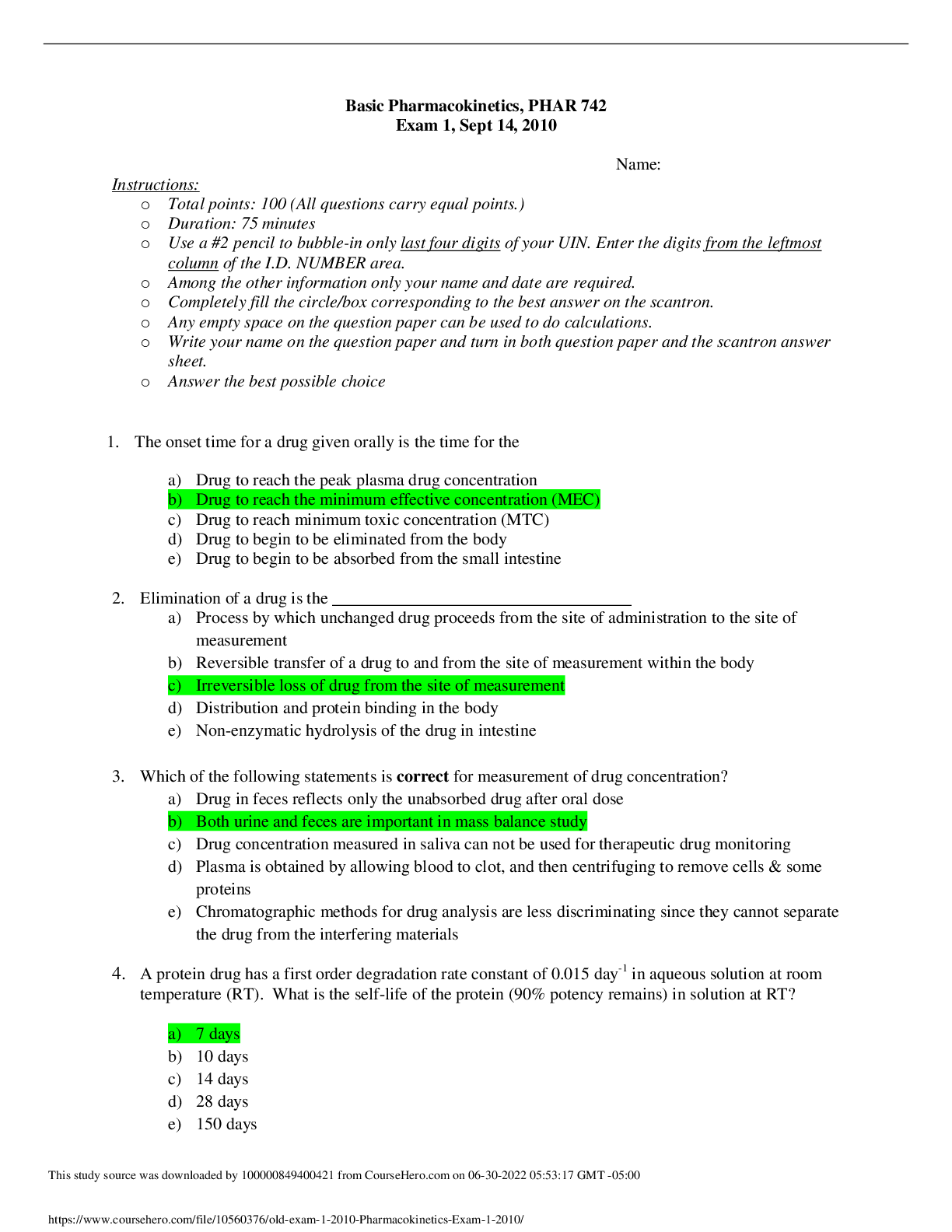 Preview image for Basic Pharmacokinetics, PHAR 742