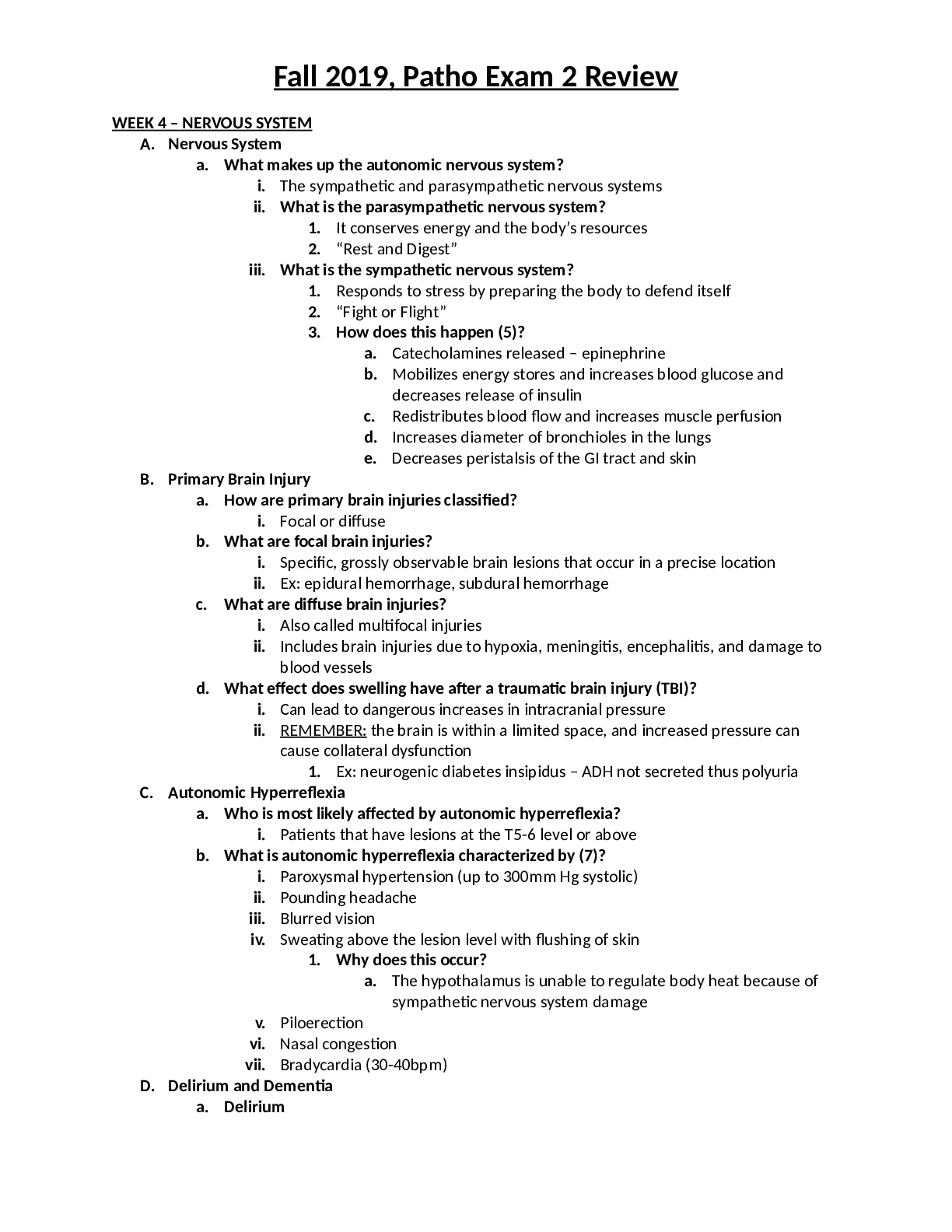 Preview image for Fall 2019, Patho Exam 2 Review