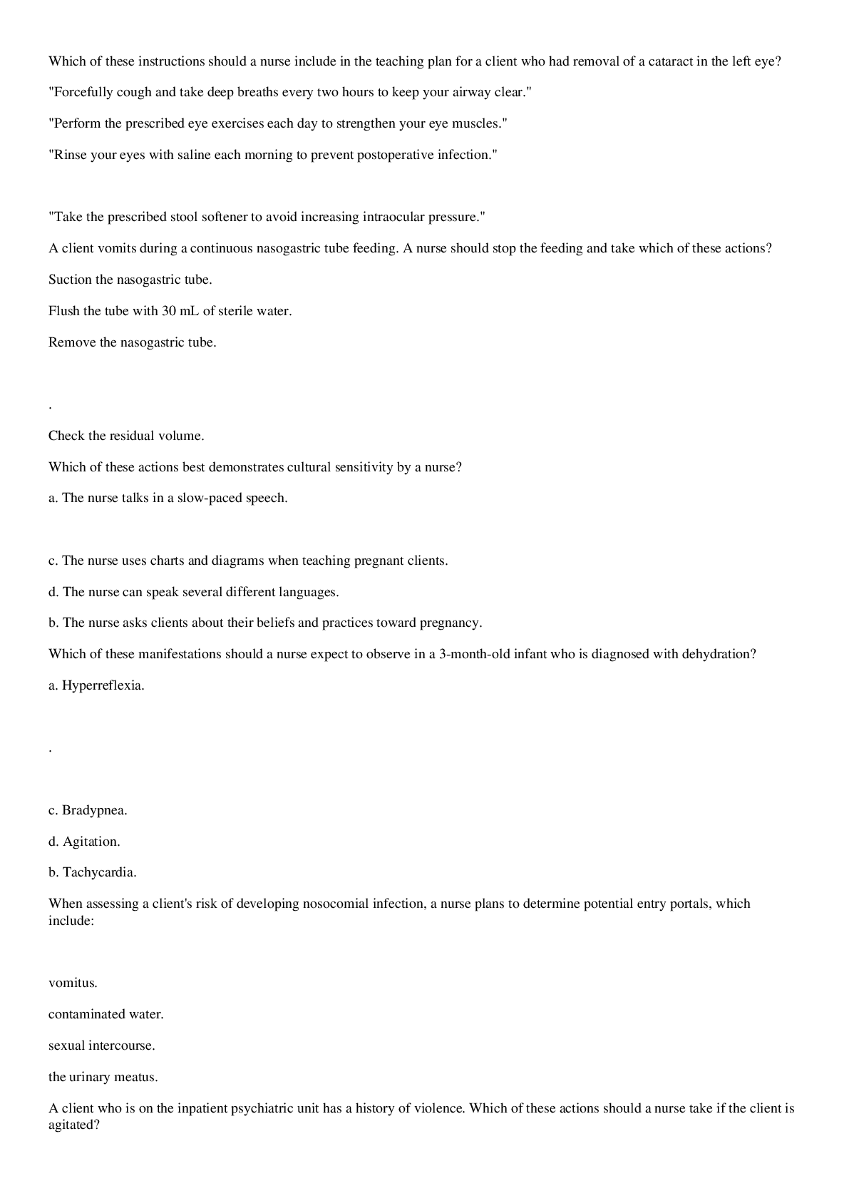Preview image for PN VATI Comprehensive Predictor 2020 Green Light Exam Study Questions and answers