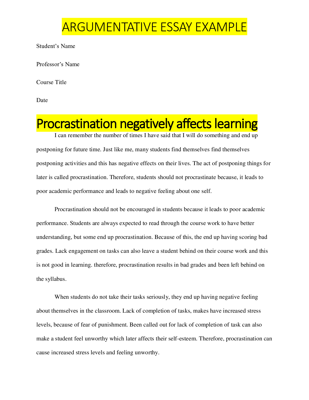 Preview image of ARGUMENTATIVE ESSAY EXAMPLE document