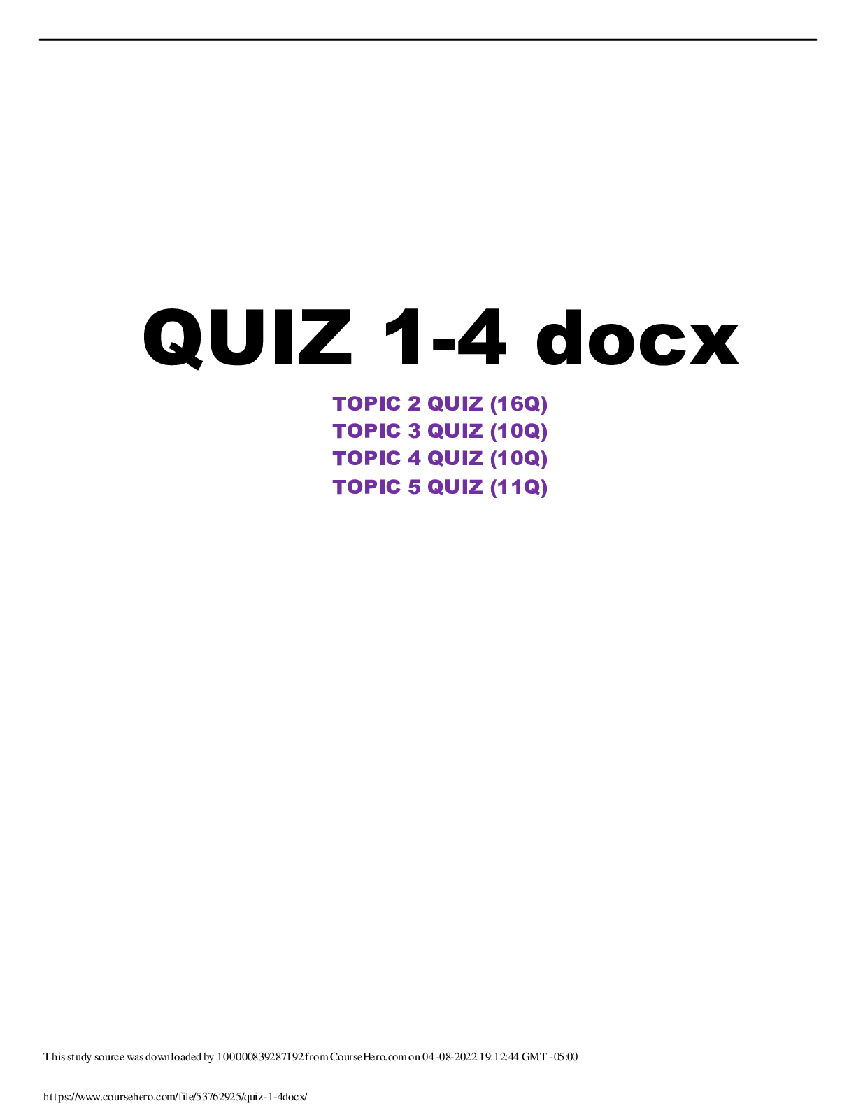 Preview image of QUIZ 1-4 docx document