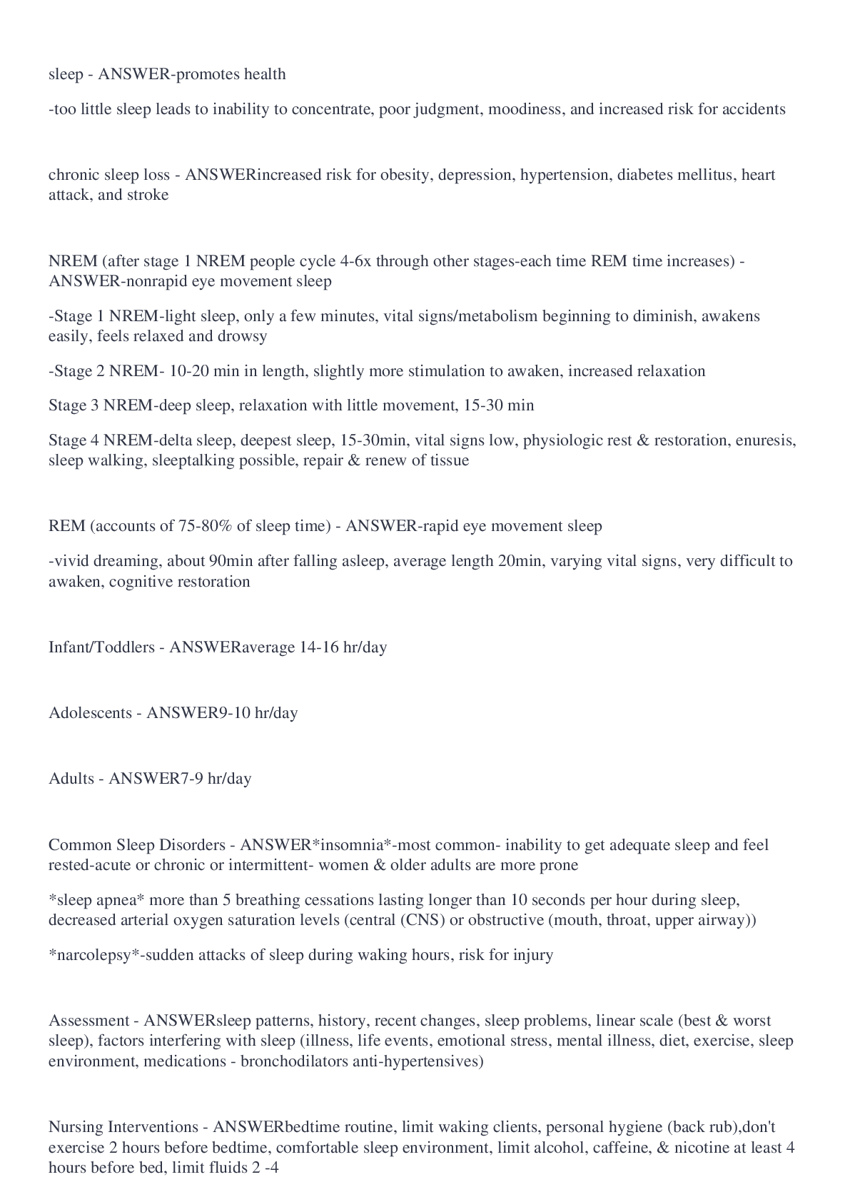 Preview image of ATI Chapter 38: Rest & Sleep document