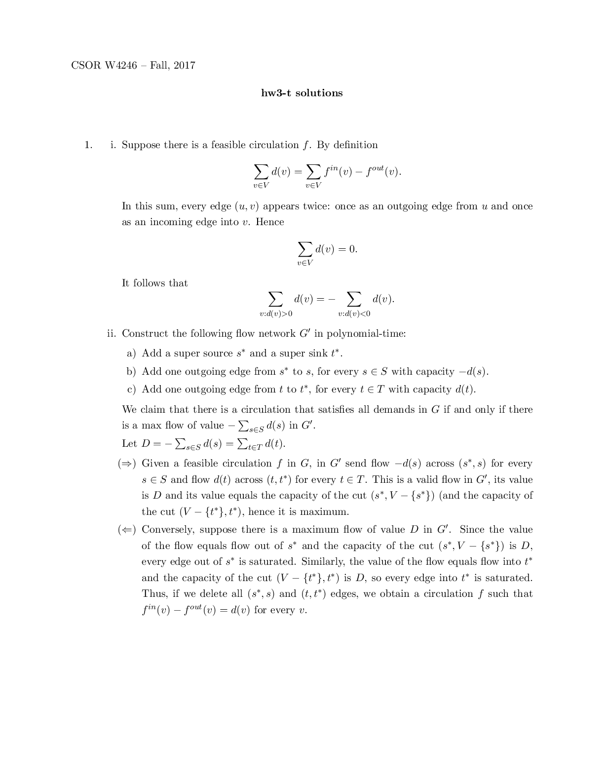 Preview image of CSOR W4246 { Fall, 2021)> CSOR W4246soln3.pdf document