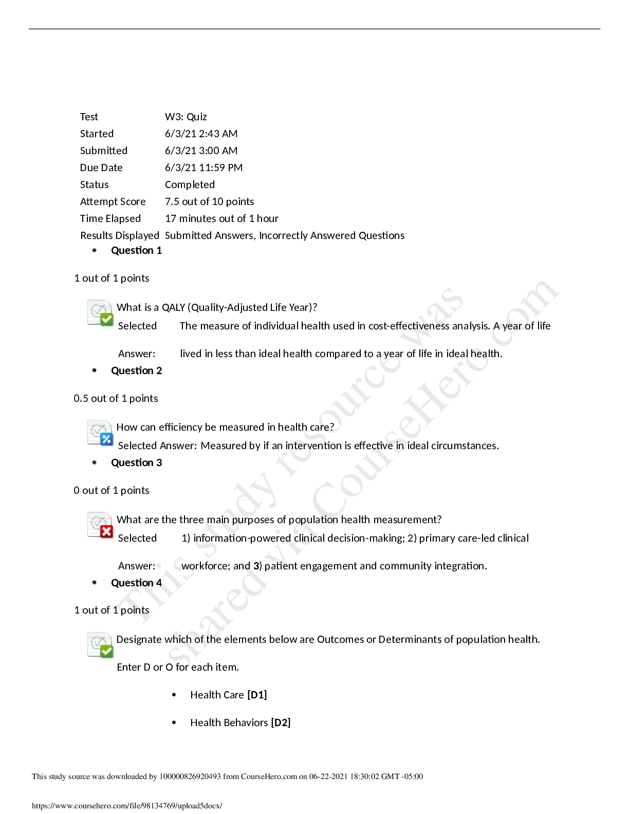Preview image of NUR 693 W3: Quiz Test upload 5 document