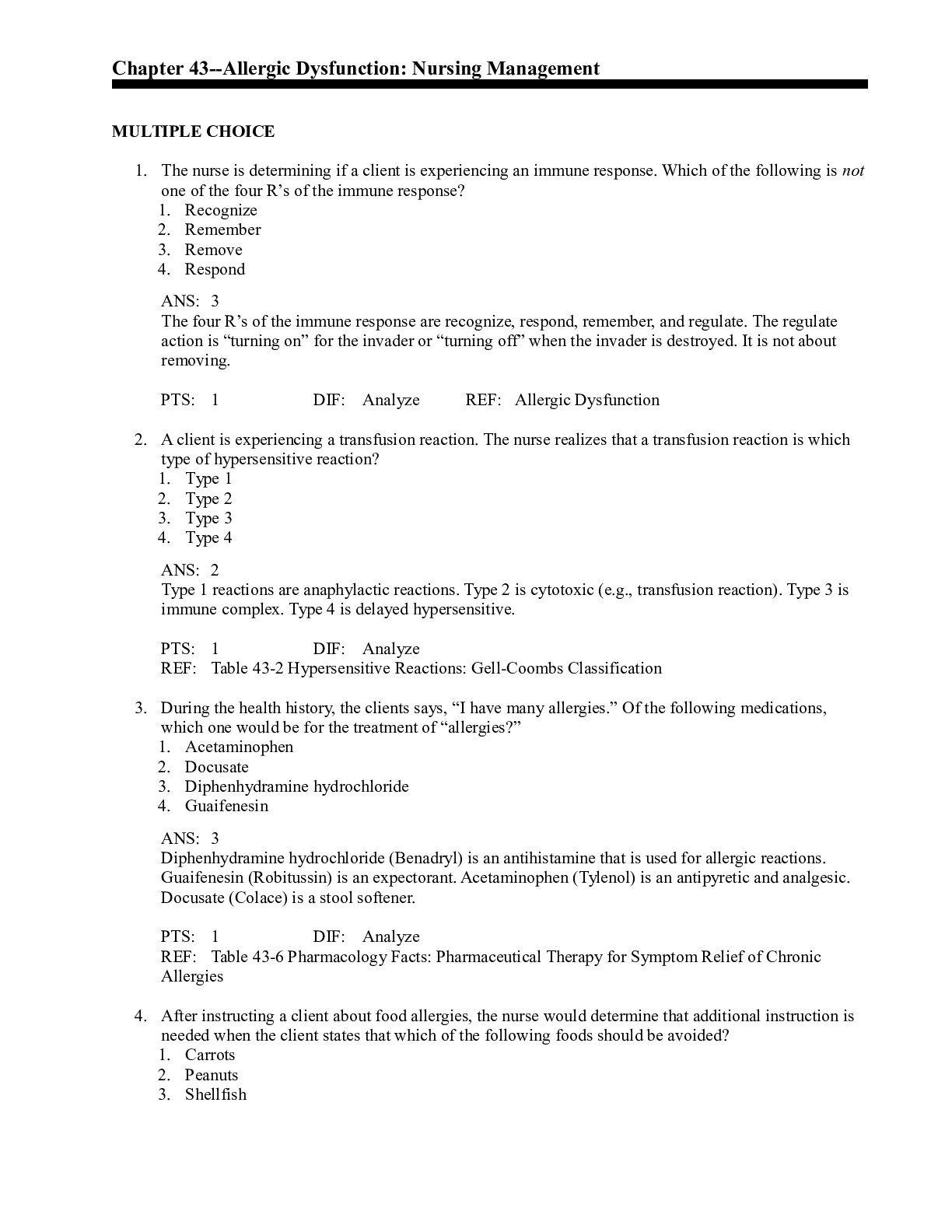 Preview image for Chapter 43--Allergic Dysfunction: Nursing Management