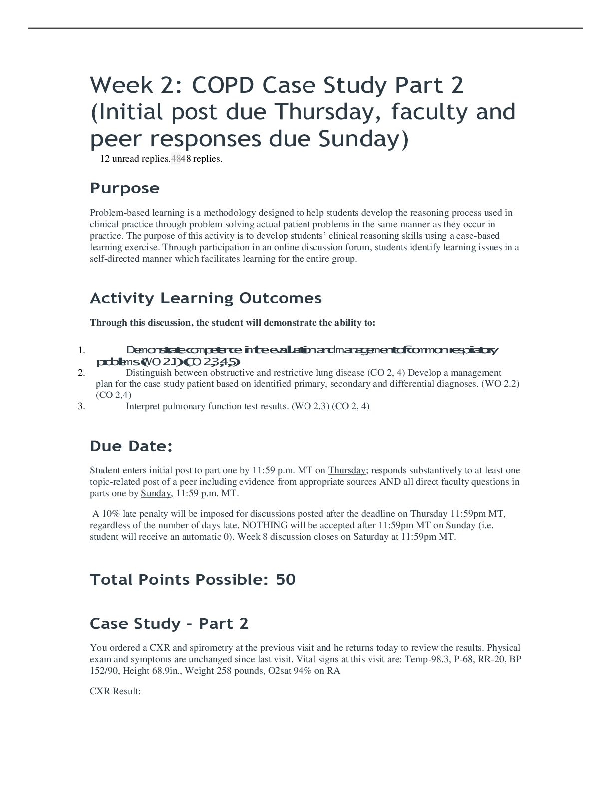 Preview image for NR 601 Week 2 COPD Case Study Part 2